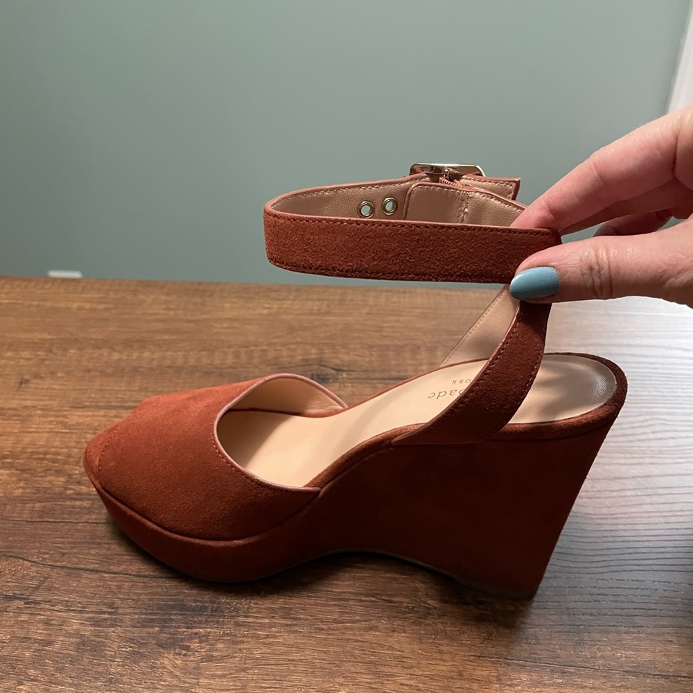 Kate Spade Key Lime Suede Wedge Sandals - Picture 5 of 15